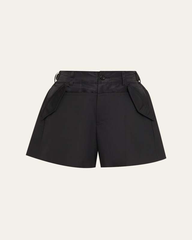 Wide-Leg Hybrid Suiting Shorts
